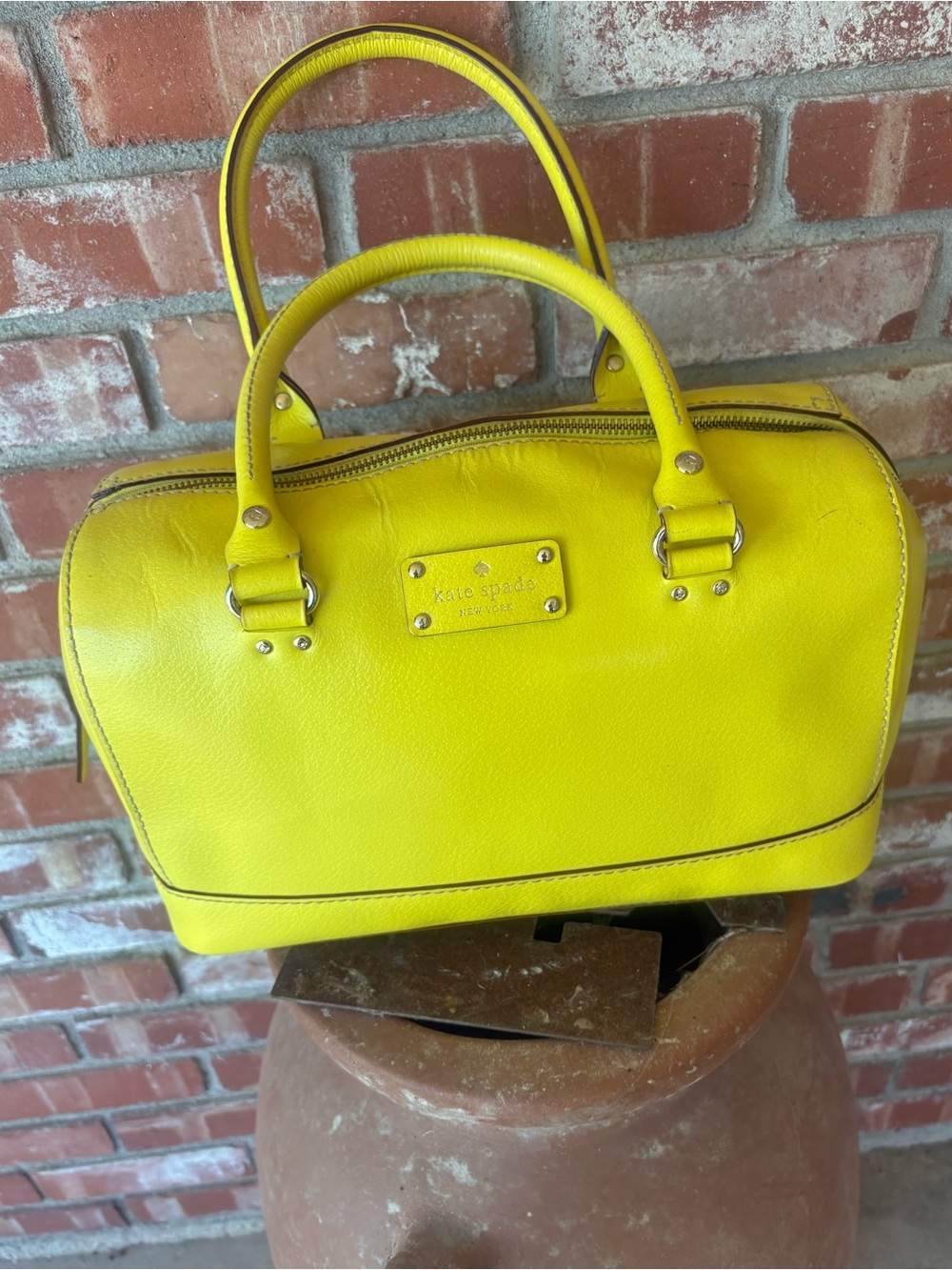 Kate Spade Sunshine Yellow Satchel Shoulder Top Handle Doctor Style Handbag